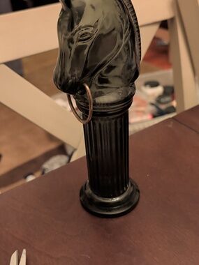 Elegant Black Horse Head Sculpture